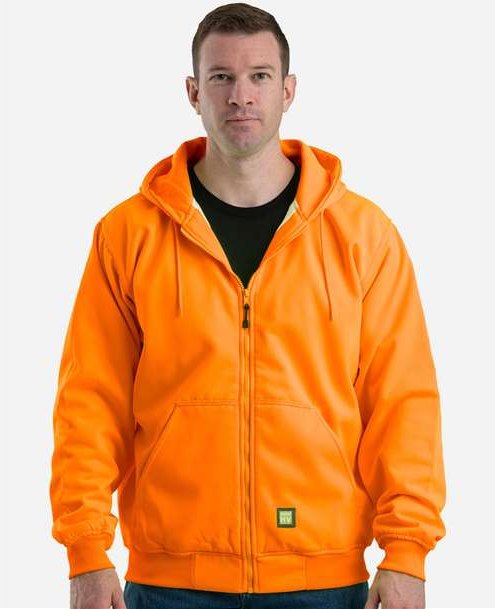 Orange Heritage Thermal-Lined Full-Zip Hooded Sweatshirt - HVF101