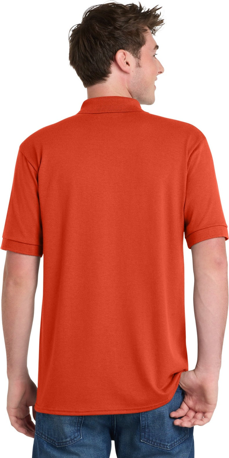 Orange Port & Co Core Blend Jersey Knit Polo. KP55