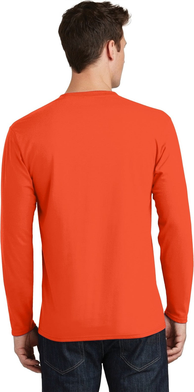 Orange Port & Co Long Sleeve Fan Favorite Tee. PC450LS