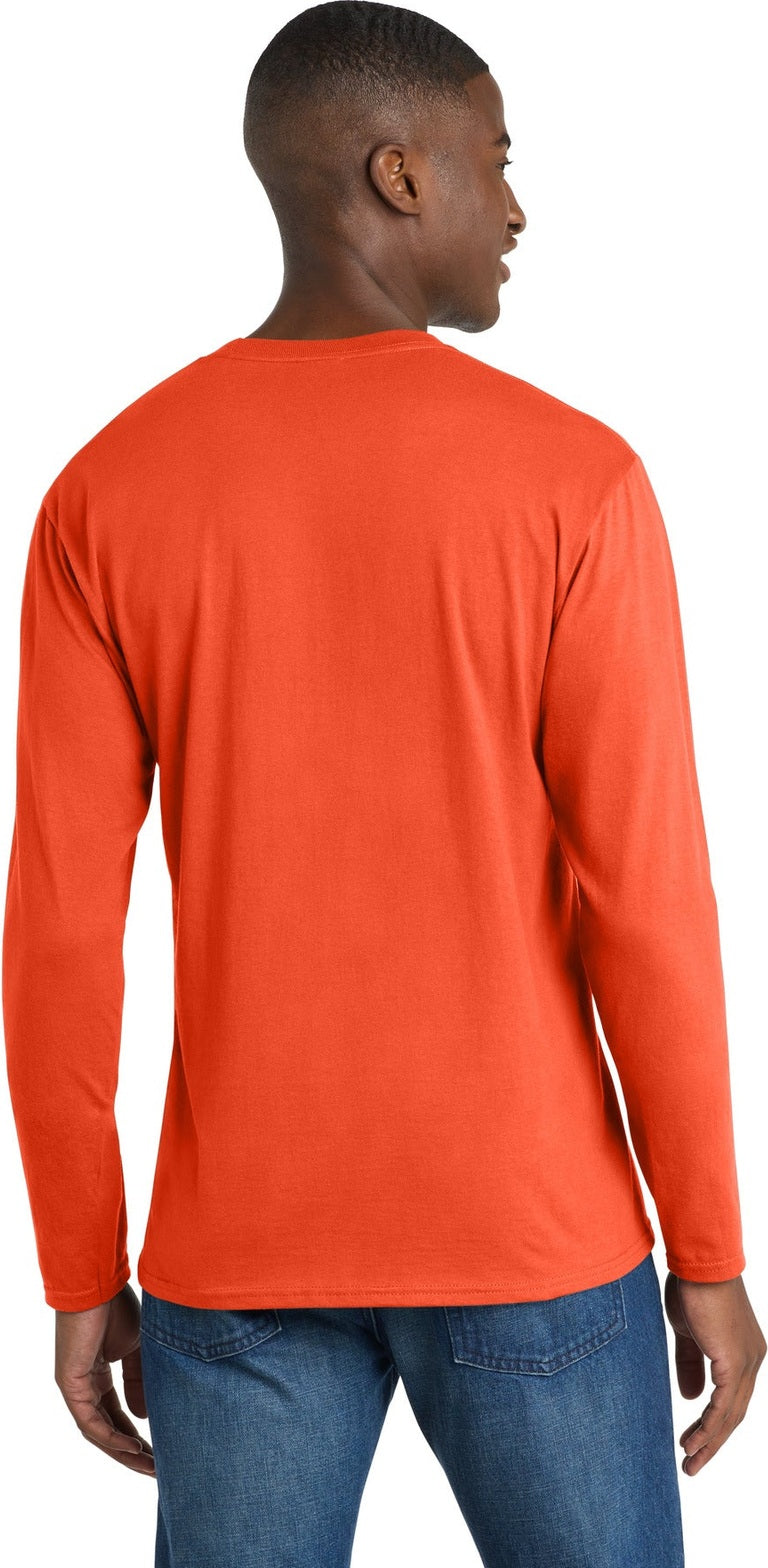 Orange Port & Co Long Sleeve Fan Favorite Tee. PC450LS