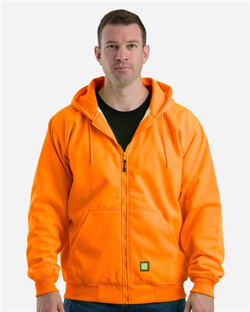 Orange Tall Heritage Thermal Lined Hooded Sweatshirt - HVF101T