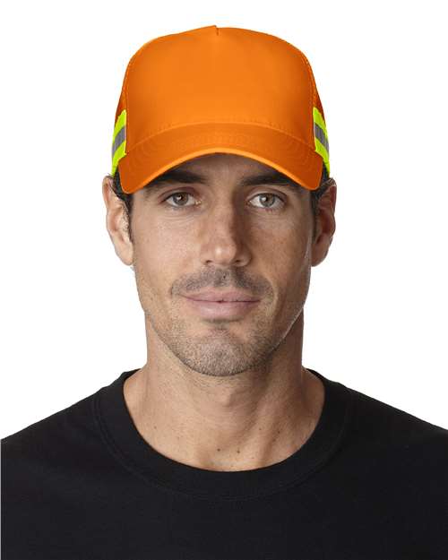Orange Trucker Reflector High-Visibility Constructed Cap - TR102