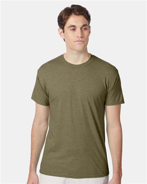 Front View of Oregano Heather Perfect-T Triblend T-Shirt - 42TB