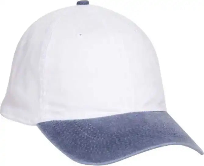 Otto 10-271 Stretchable Washed Pigment Dyed Cotton Twill Low Profile Pro Style Soft Crown Cap - Navy White - S/m