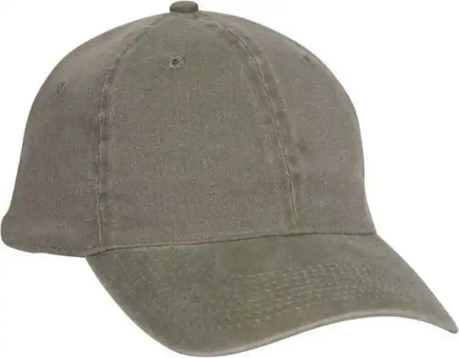 Otto 10-271 Stretchable Washed Pigment Dyed Cotton Twill Low Profile Pro Style Soft Crown Cap - Olive Green - S/m