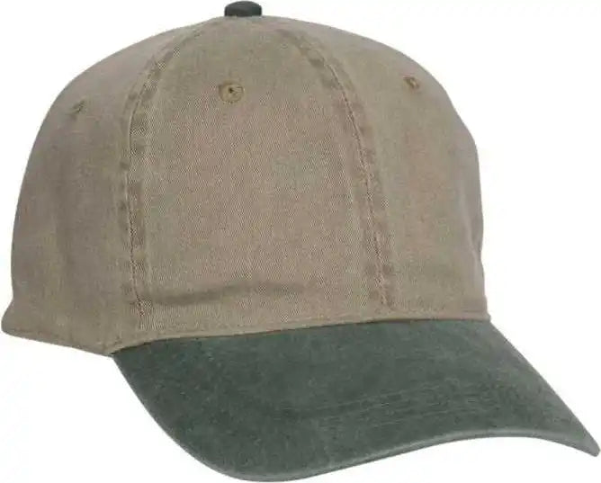 Otto 10 271 Stretchable Washed Pigment Dyed Cotton Twill Low Profile Pro Style Soft Crown Cap Dark Green Khaki Forest