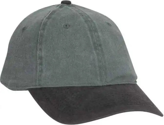Otto 10 271 Stretchable Washed Pigment Dyed Cotton Twill Low Profile Pro Style Soft Crown Cap Black Dark Green Forest
