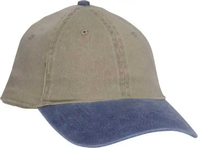 Otto 10-271 Stretchable Washed Pigment Dyed Cotton Twill Low Profile Pro Style Soft Crown Cap - Navy Khaki - S/m