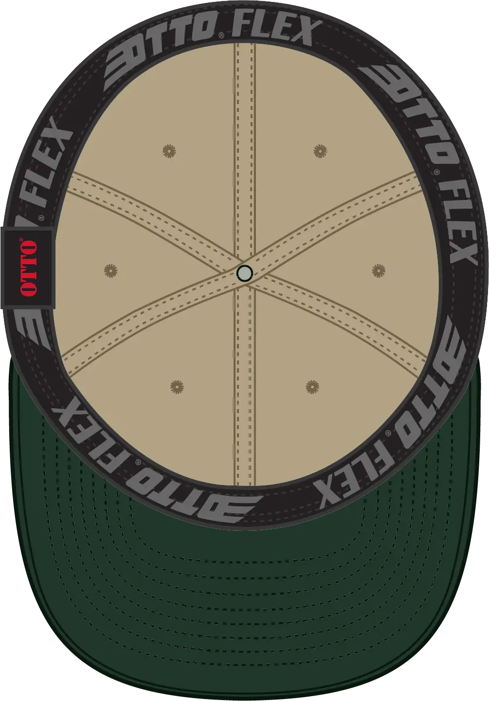 Otto 10-275 ?Otto Flex’ Fitted 6 Panel Low Profile Dad Cap - Dk.grn/kha