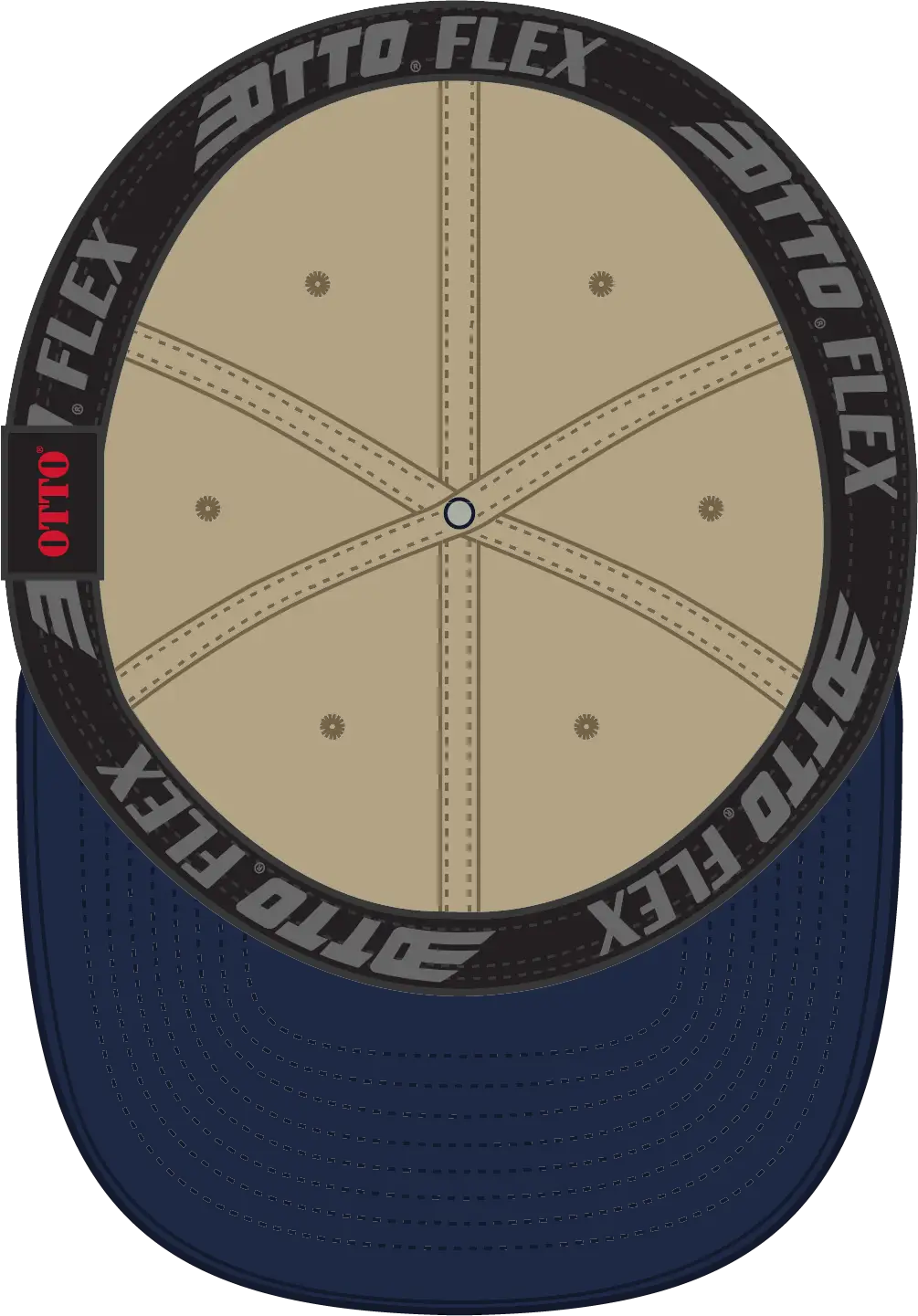 Otto 10-275 ?Otto Flex’ Fitted 6 Panel Low Profile Dad Cap - Nvy/kha - 7’’ - 7 1/4’’