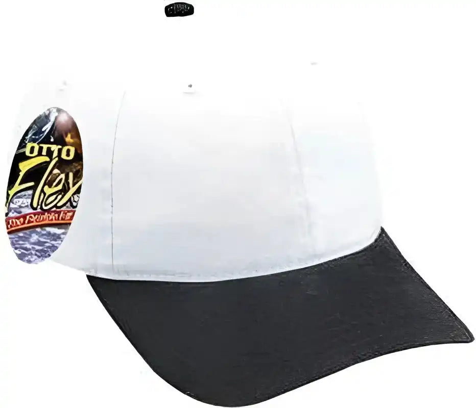 Otto 10-275 Stretchable Garment Washed Cotton Twill Low Profile Pro Style Cap - Black White - S/m