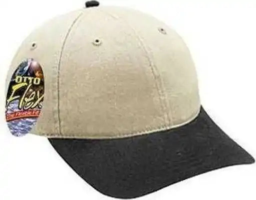 Otto 10-275 Stretchable Garment Washed Cotton Twill Low Profile Pro Style Cap - Black Khaki - S/m