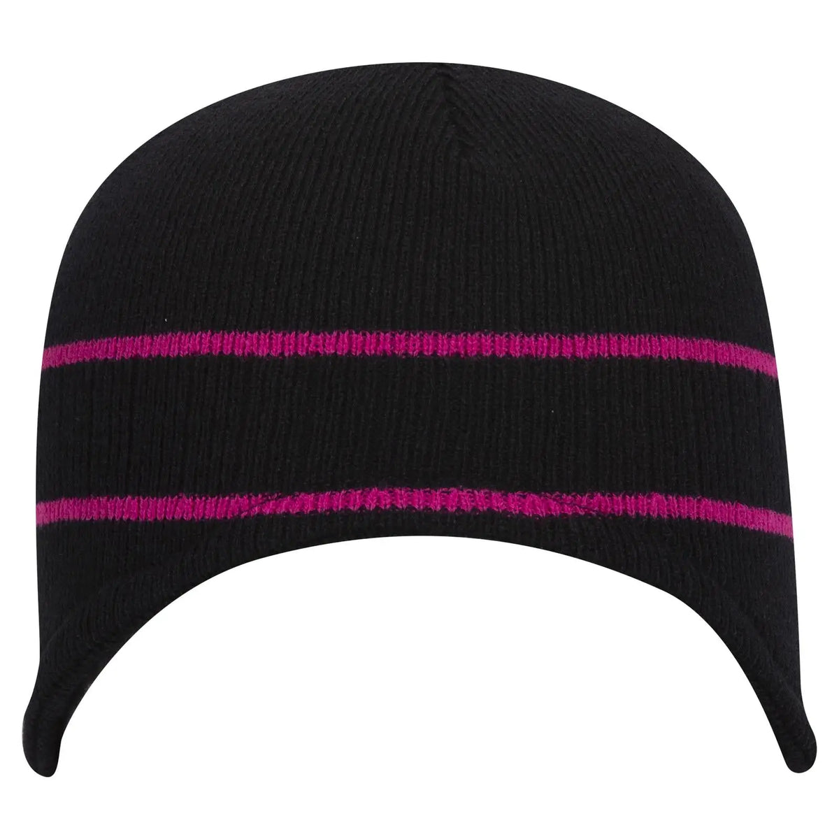 Otto 100-630 Beanie with Stripes - Blk/h.pnk - 6 1/2’’ - 7 5/8’’
