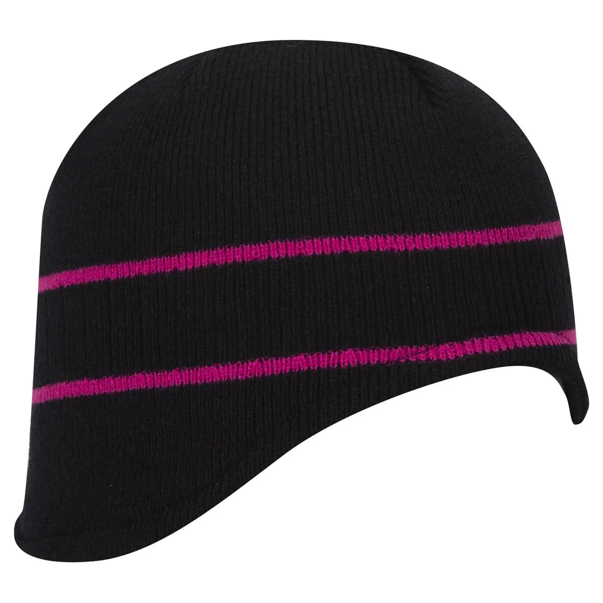 Otto 100-630 Beanie with Stripes - Blk/h.pnk - 6 1/2’’ - 7 5/8’’