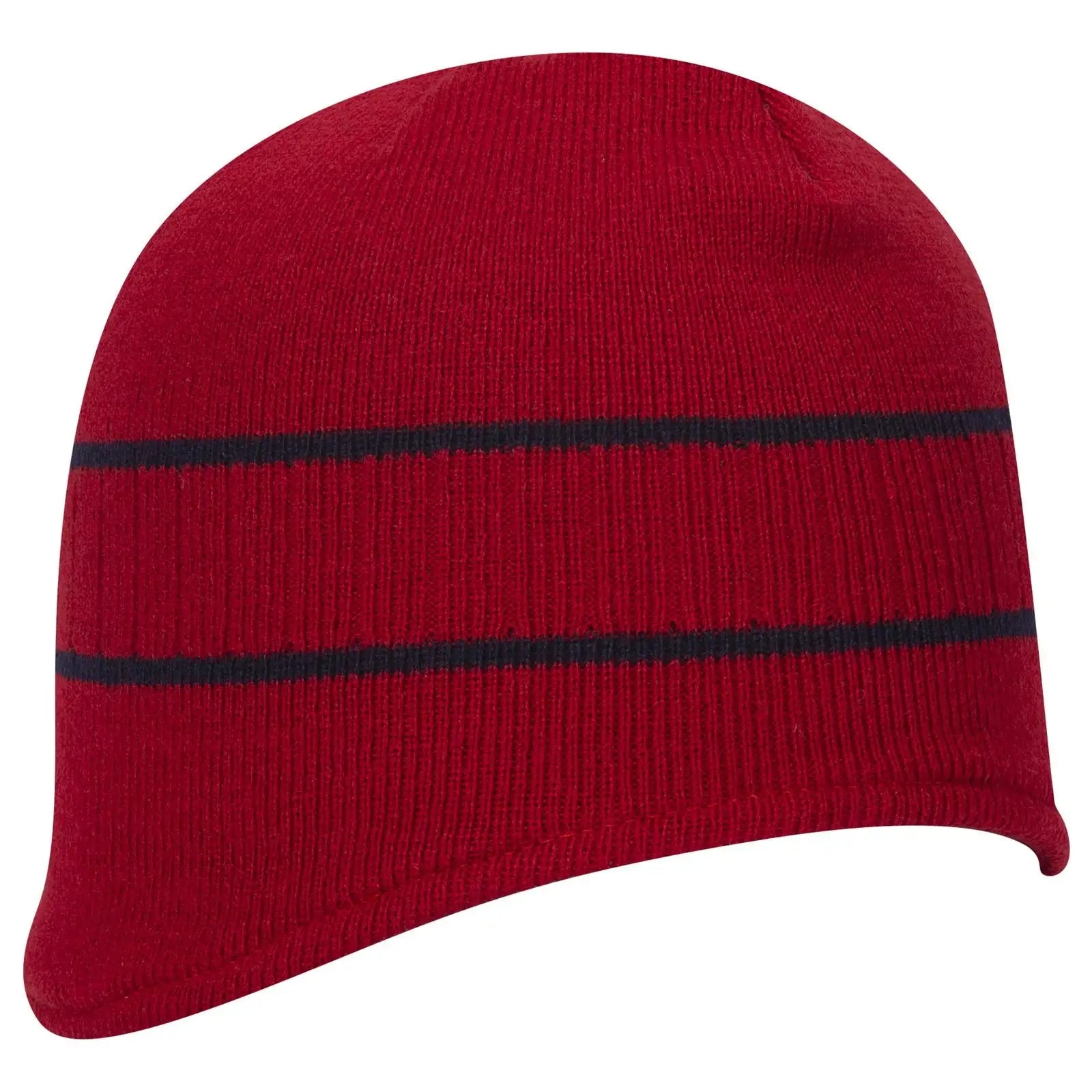 Otto 100-630 Beanie with Stripes - Red/nvy - 6 1/2’’ - 7 5/8’’