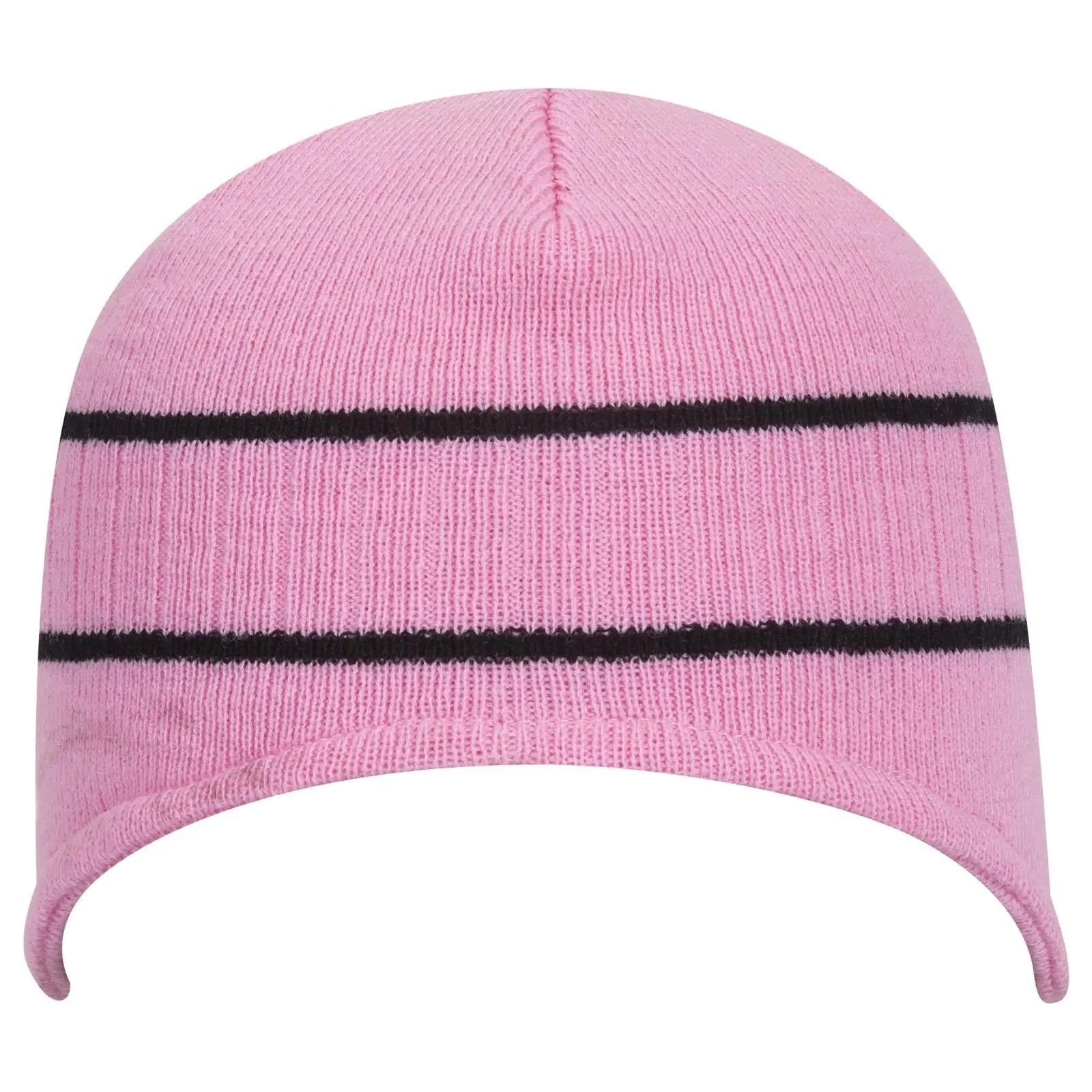 Otto 100-630 Beanie with Stripes - S.pnk/blk - 6 1/2’’ - 7 5/8’’