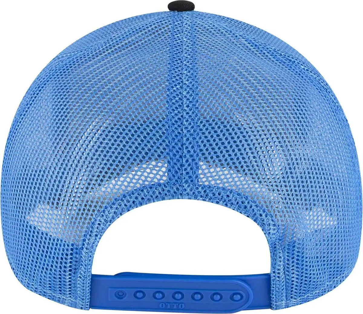 Otto 102 1318 5 Panel Low Profile Mesh Back Trucker Cap Black Neon Blue / one Size Fits Most