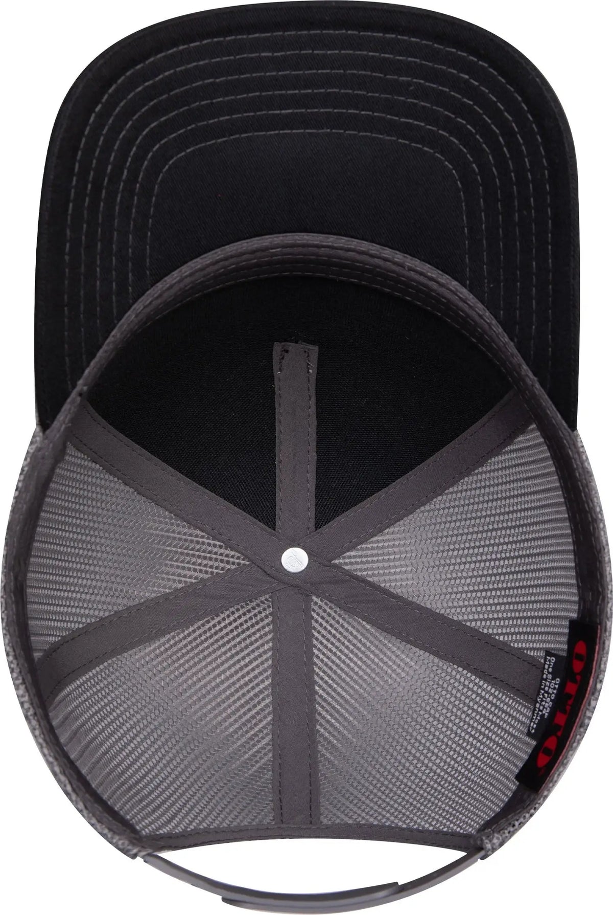 Otto 102-664 5 Panel Low Profile Mesh Back Trucker Cap - Blk/blk/ch.gry - 6 1/2’’ - 7 5/8’’