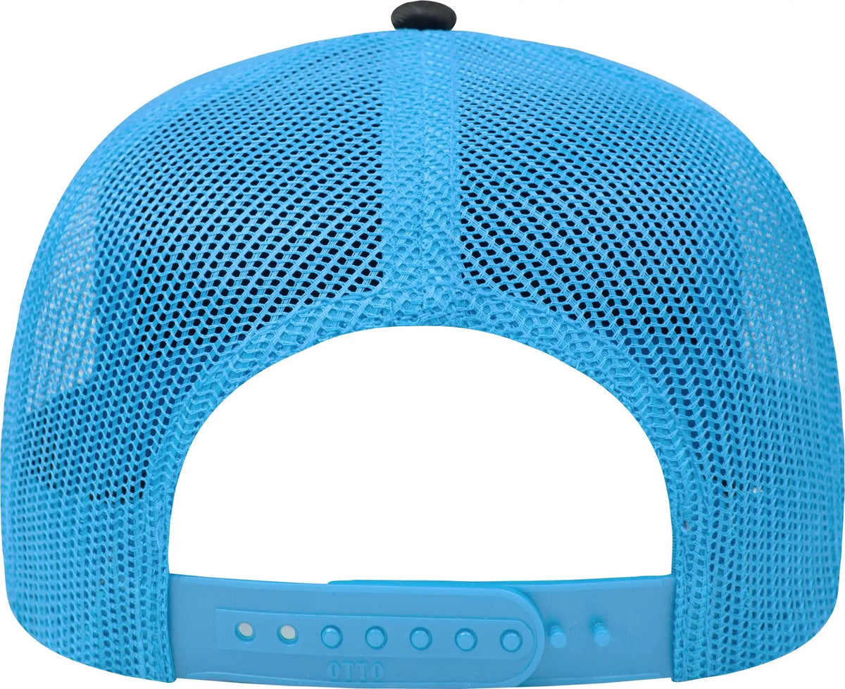 Otto 102-664 5 Panel Low Profile Mesh Back Trucker Cap - Blk/blk/n.blue - 6 1/2’’ - 7 5/8’’
