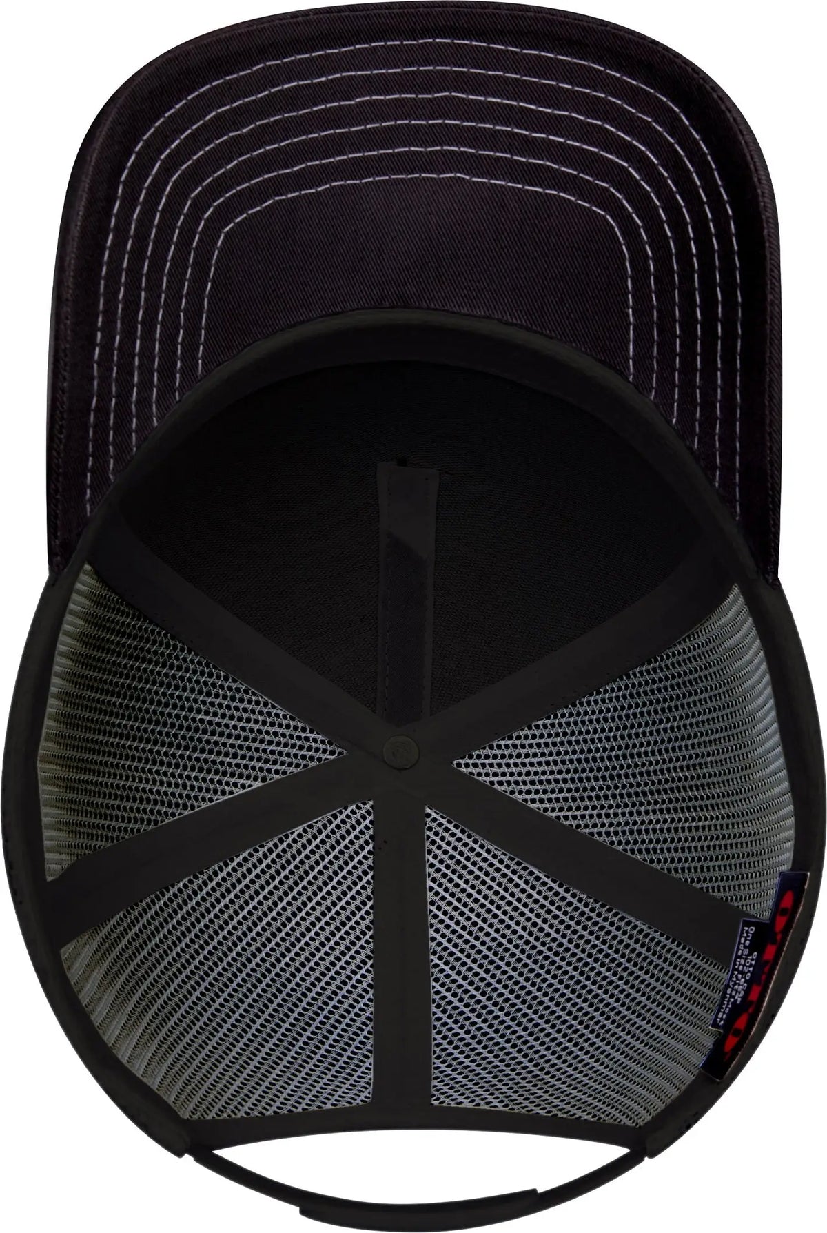 Otto 102-664 5 Panel Low Profile Mesh Back Trucker Cap - Blk/ch.gry/blk - 6 1/2’’ - 7 5/8’’