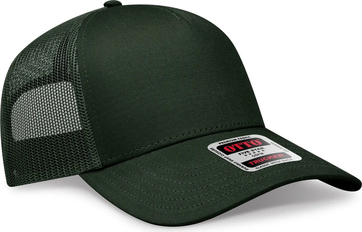 Otto 102-664 5 Panel Low Profile Mesh Back Trucker Cap - Dk. Green - 6 1/2’’ - 7 5/8’’