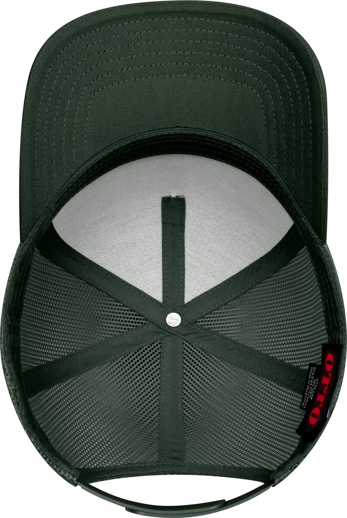 Otto 102-664 5 Panel Low Profile Mesh Back Trucker Cap - Dk. Green - 6 1/2’’ - 7 5/8’’