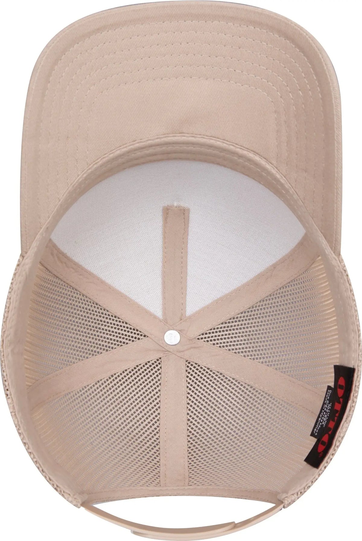 Otto 102-664 5 Panel Low Profile Mesh Back Trucker Cap - Khaki - 6 1/2’’ - 7 5/8’’