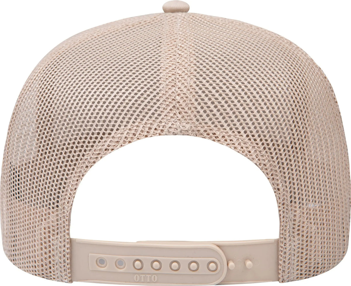Otto 102-664 5 Panel Low Profile Mesh Back Trucker Cap - Khaki - 6 1/2’’ - 7 5/8’’