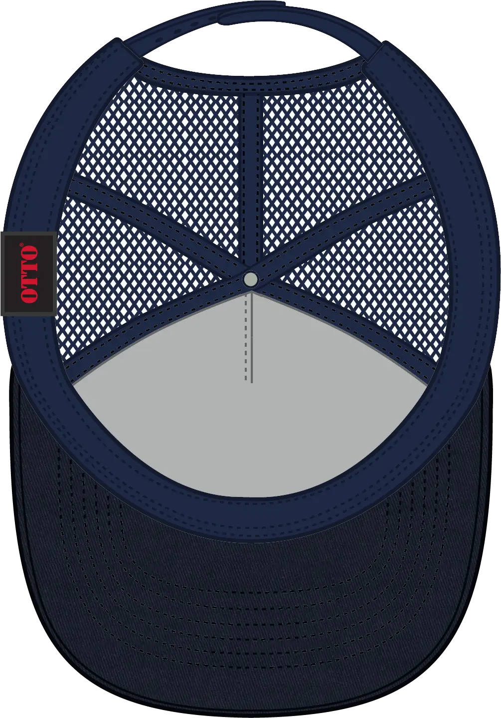 Otto 102-664 5 Panel Low Profile Mesh Back Trucker Cap - Navy