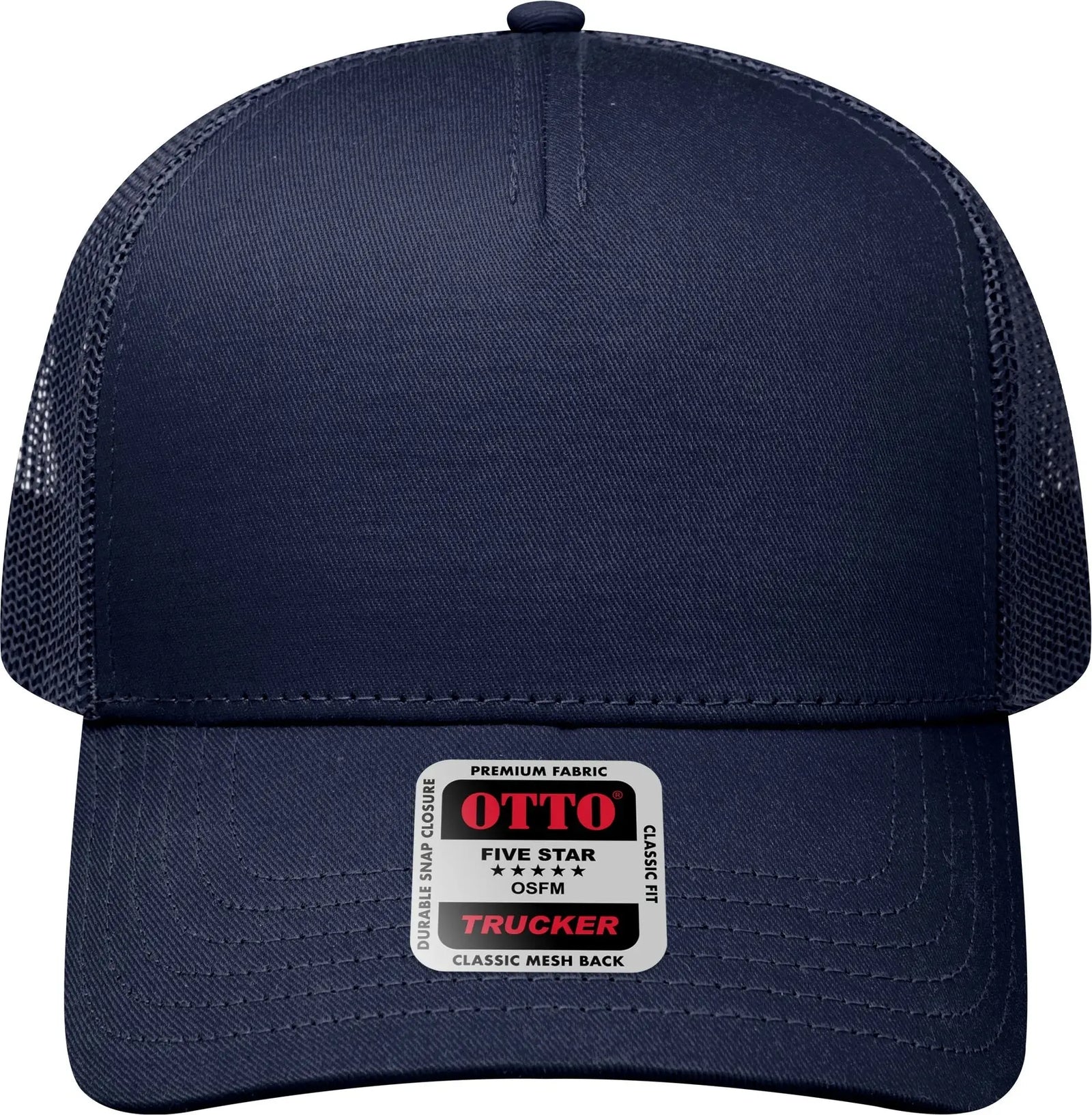Otto 102-664 5 Panel Low Profile Mesh Back Trucker Cap - Navy