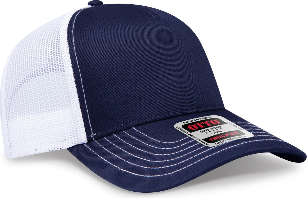 Otto 102-664 5 Panel Low Profile Mesh Back Trucker Cap - Nvy/nvy/wht - 6 1/2’’ - 7 5/8’’