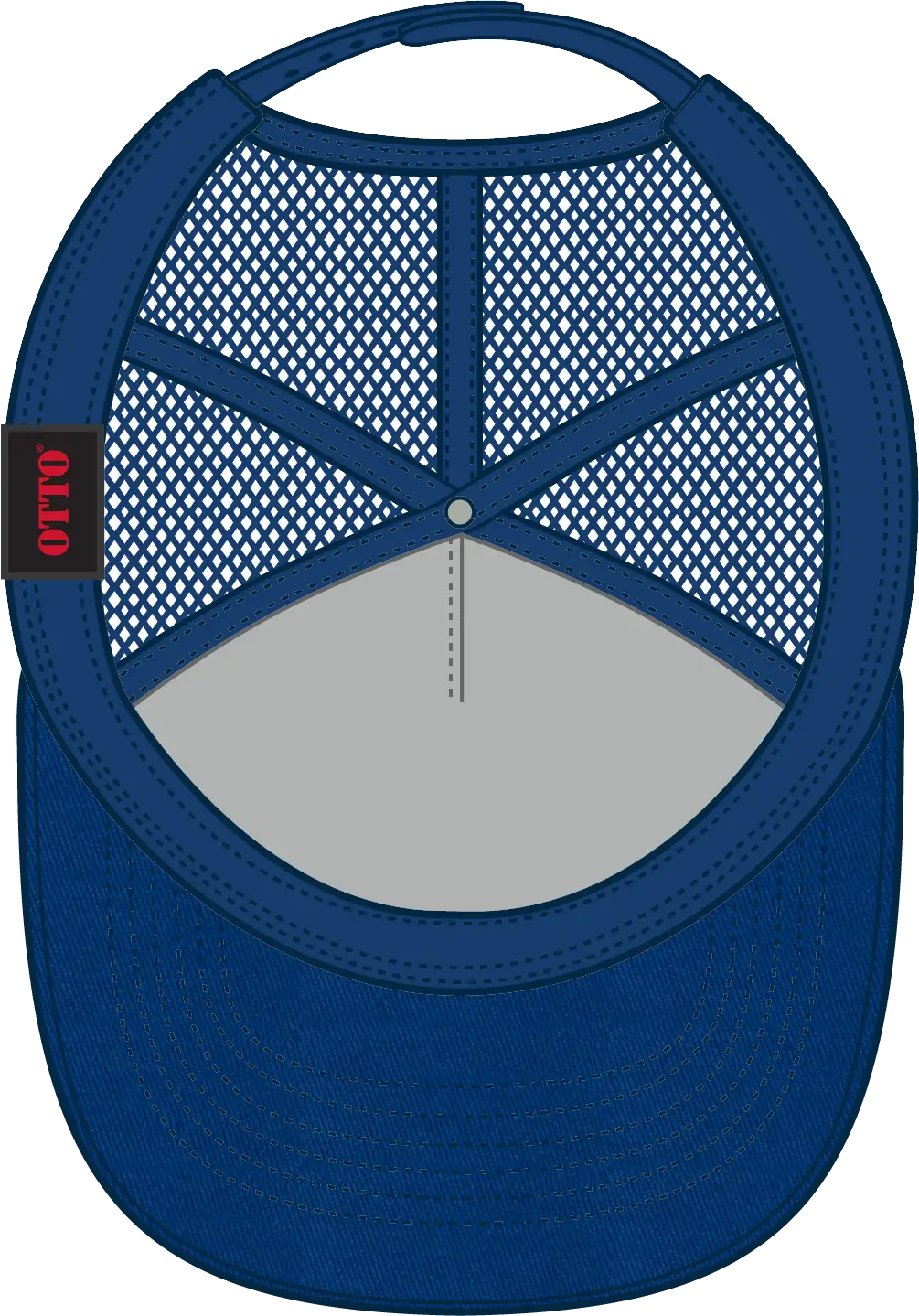 Otto 102-664 5 Panel Low Profile Mesh Back Trucker Cap - Royal - 6 1/2’’ - 7 5/8’’