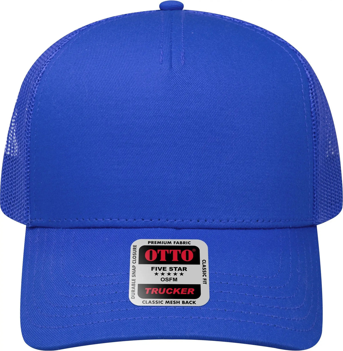 Otto 102-664 5 Panel Low Profile Mesh Back Trucker Cap - Royal - 6 1/2’’ - 7 5/8’’