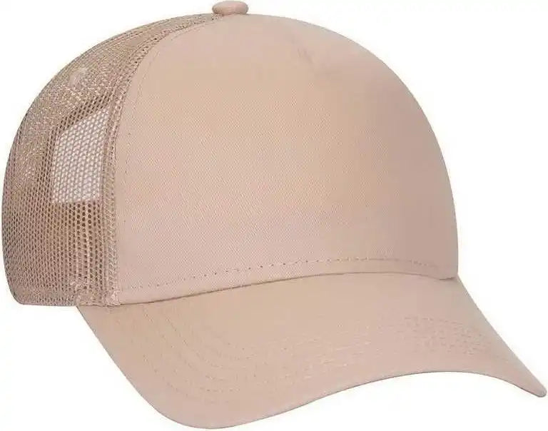 Otto 102-664 Cotton Twill 5 Panel Low Profile Pro Style Mesh Back Cap - Khaki - one Size Fits Most