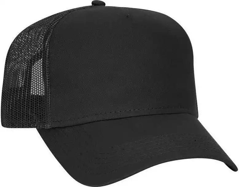 Otto 102 664 Cotton Twill 5 Panel Low Profile Pro Style Mesh Back Cap Black / one Size Fits Most