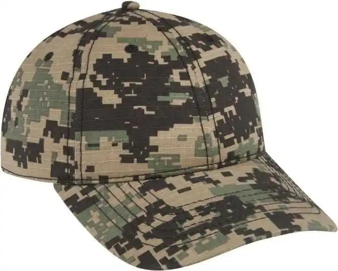 Otto 103-1178 Digital Camouflage 6 Panel Low Profile Baseball Cap - Black Dark Green Darkkhaki - Forest / one Size Fits