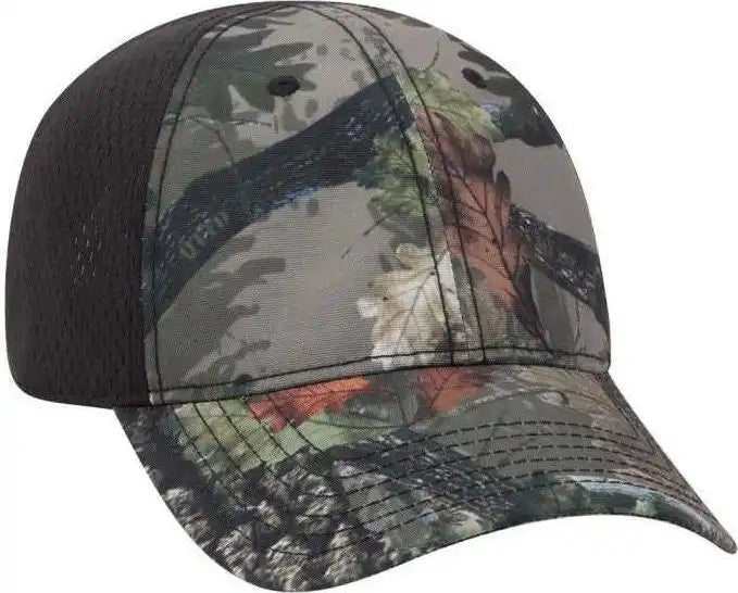 Otto 103-1243 6 Panel Low Profile Polyester Canvas Pro Mesh Back Cap - Dark Khaki Black - one Size Fits Most
