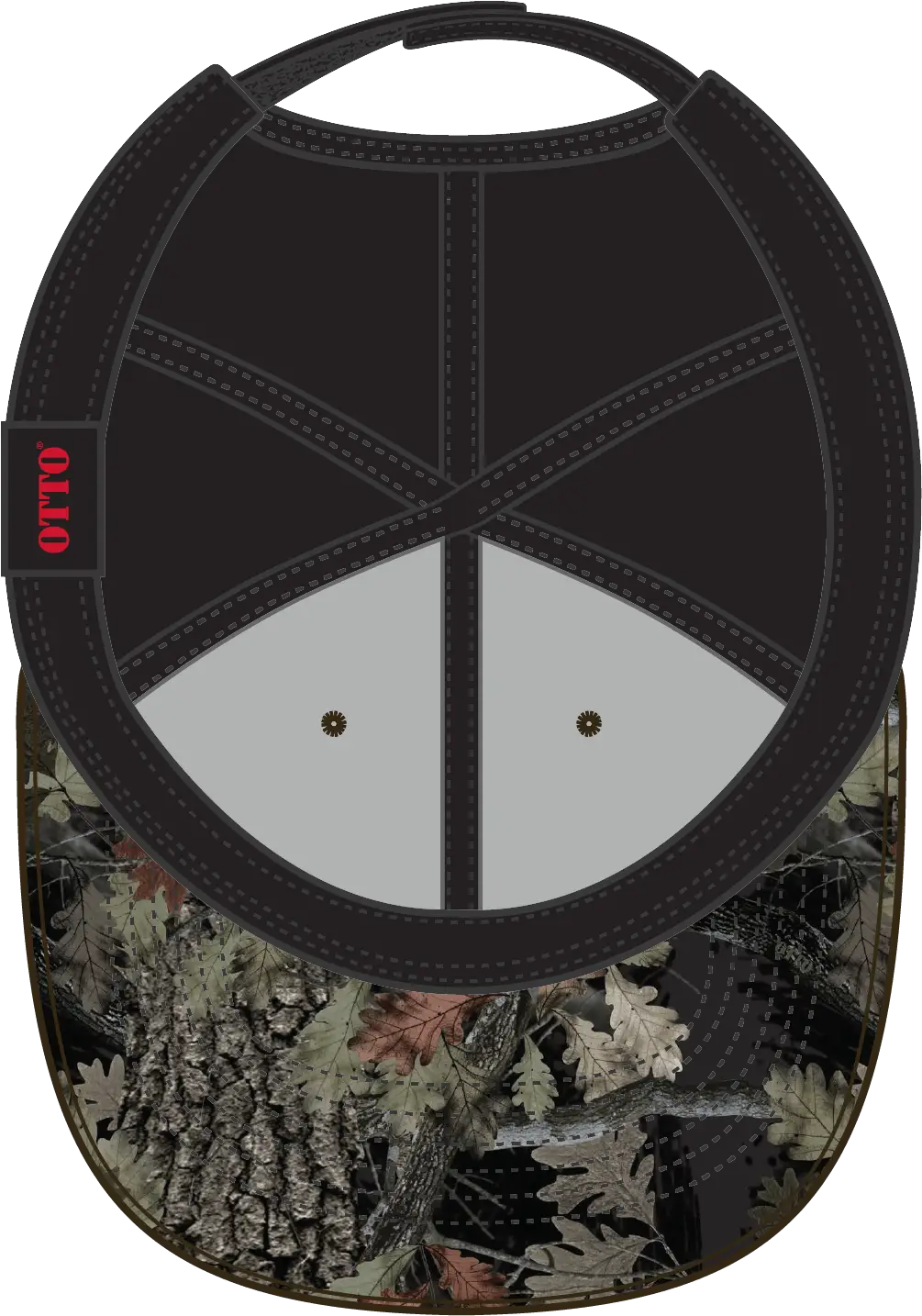 Otto 103-1243 Camouflage 6 Panel Low Profile Baseball Cap - Blk/blk - 1/2’’ - 7 5/8’’