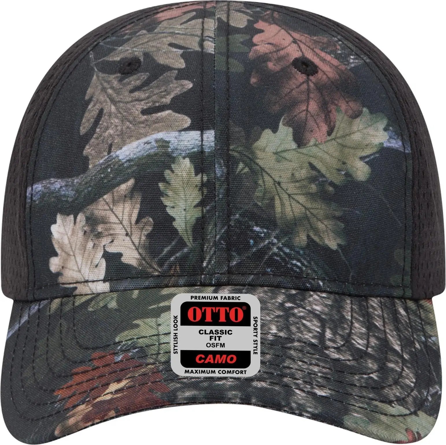 Otto 103-1243 Camouflage 6 Panel Low Profile Baseball Cap - Blk/blk - 1/2’’ - 7 5/8’’