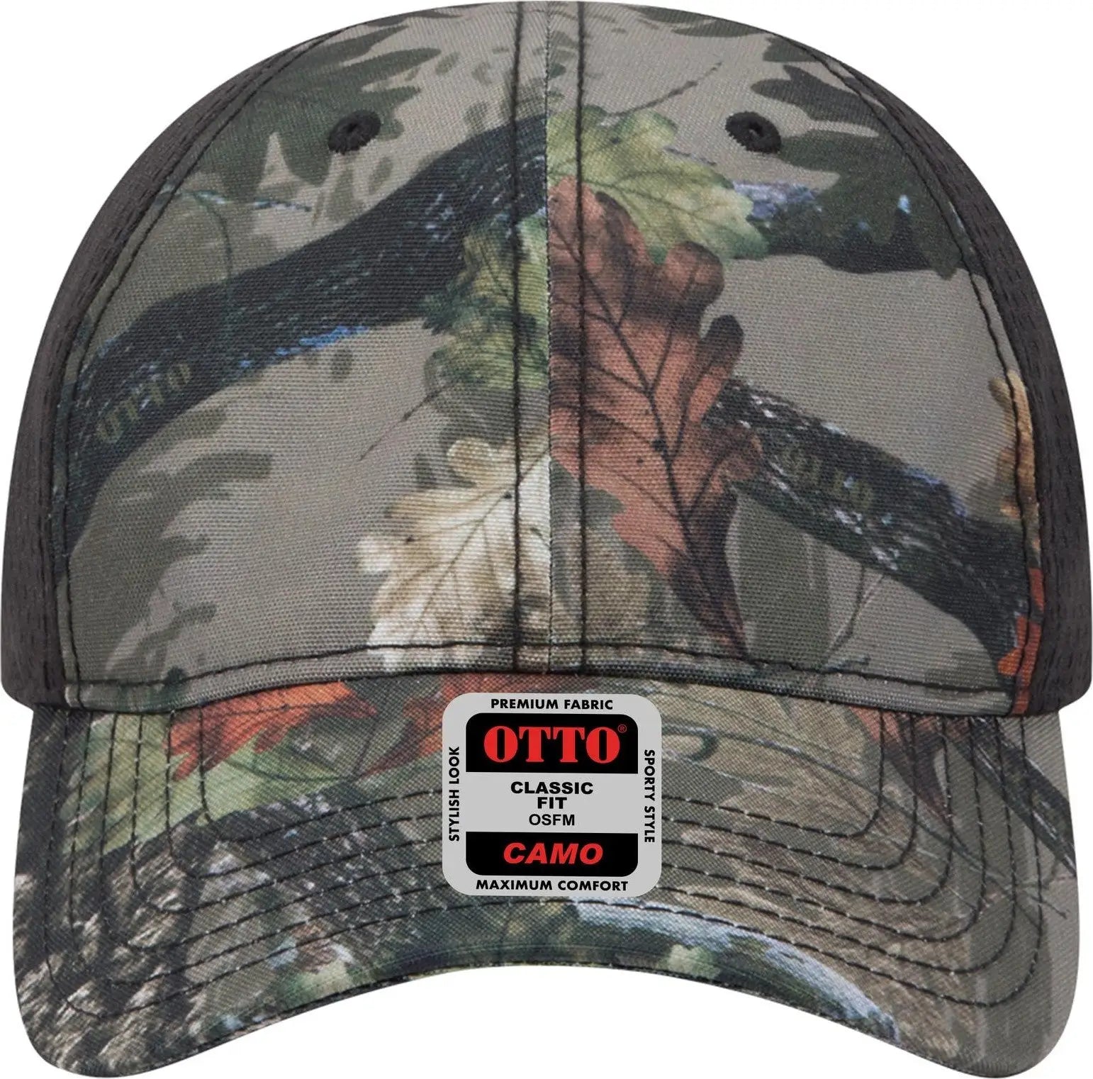 Otto 103-1243 Camouflage 6 Panel Low Profile Baseball Cap - D. Kha/blk - 1/2’’ - 7 5/8’’