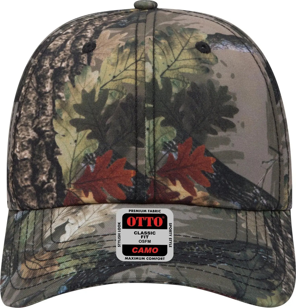 Otto 103-1263 Camouflage 6 Panel Low Profile Baseball Cap - Nature Pattern/d. Kha - 1/2’’ - 7 5/8’’