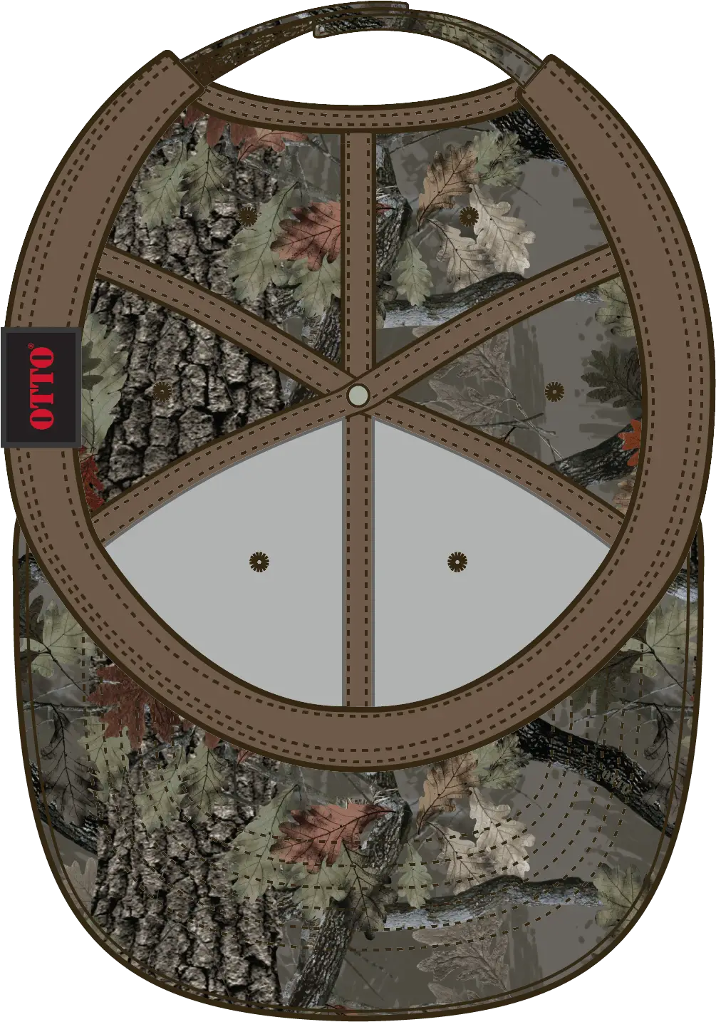 Otto 103-1263 Camouflage 6 Panel Low Profile Baseball Cap - Nature Pattern/d. Kha - 1/2’’ - 7 5/8’’