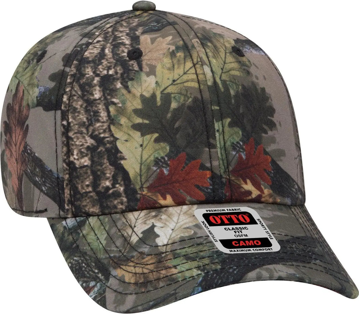 Otto 103-1263 Camouflage 6 Panel Low Profile Baseball Cap - Nature Pattern/d. Kha - 1/2’’ - 7 5/8’’