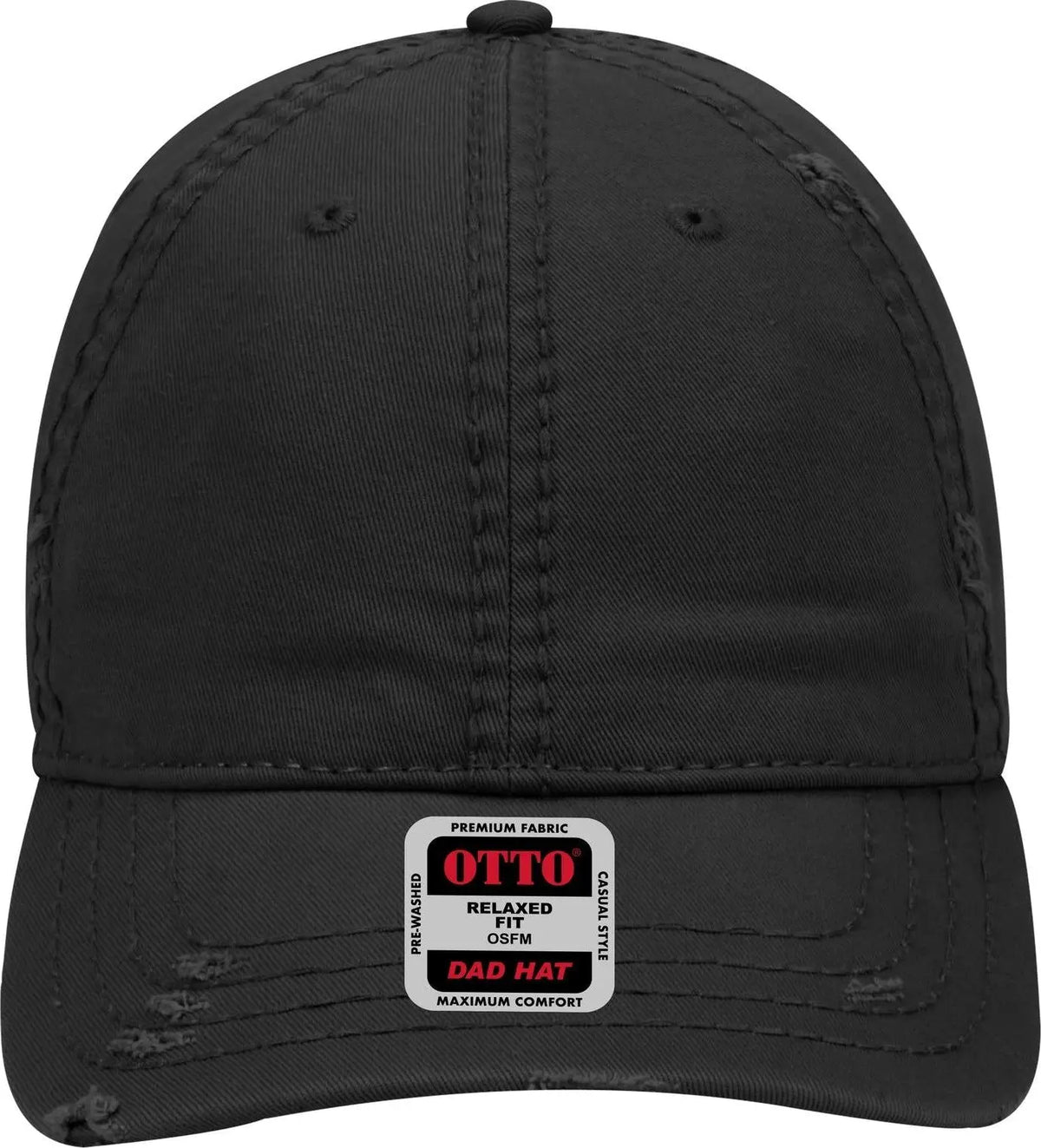 Otto 104-1018 6 Panel Low Profile Dad Cap - Black - 1/2’’ - 7 5/8’’