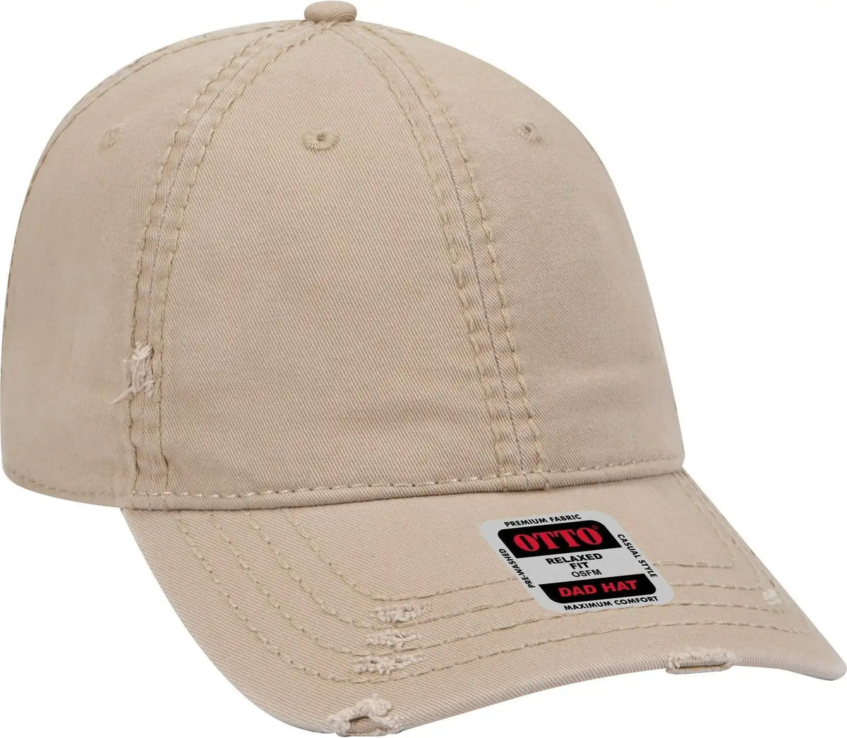 Otto 104-1018 6 Panel Low Profile Dad Cap - Khaki - 1/2’’ - 7 5/8’’