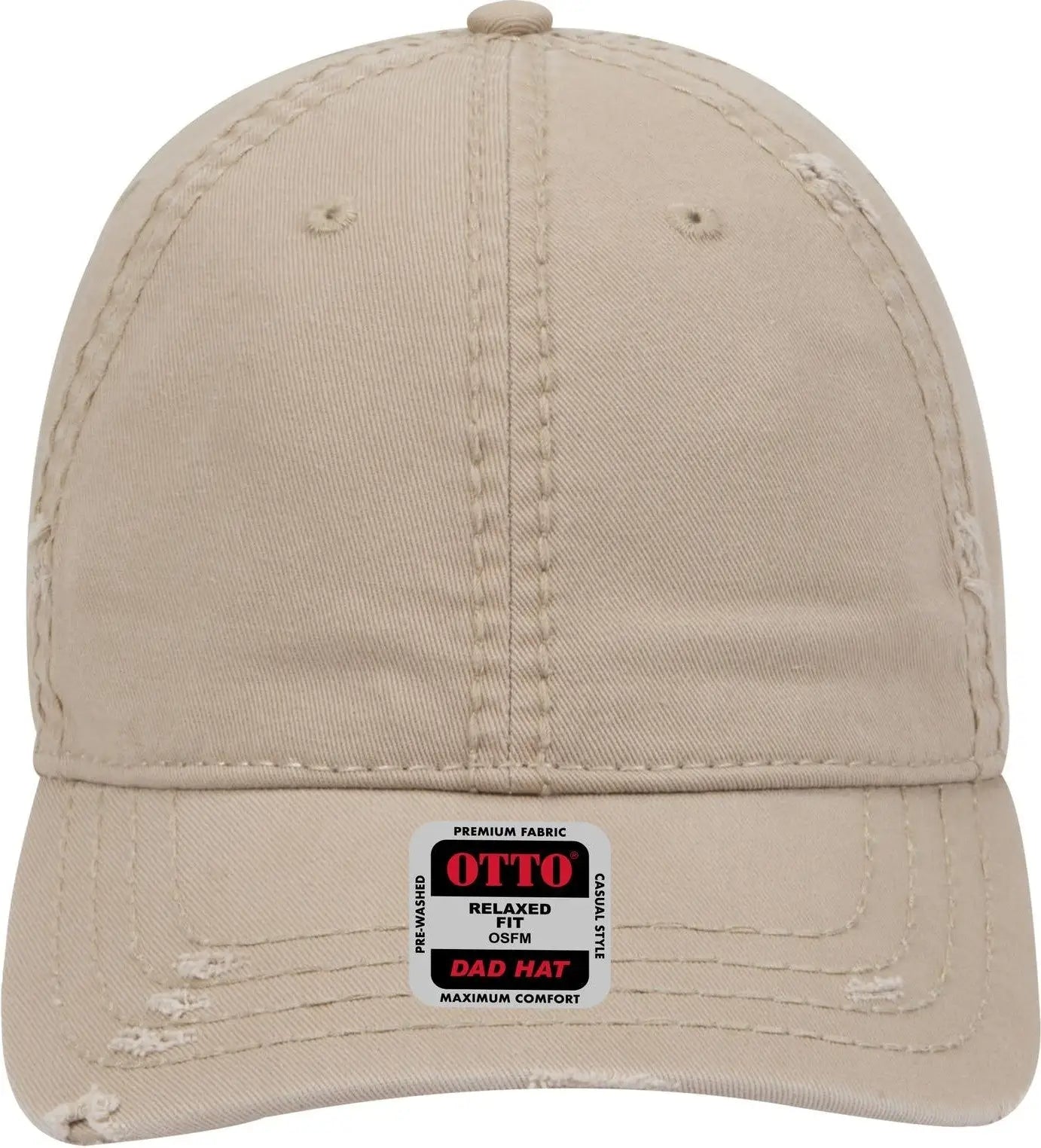 Otto 104-1018 6 Panel Low Profile Dad Cap - Khaki - 1/2’’ - 7 5/8’’