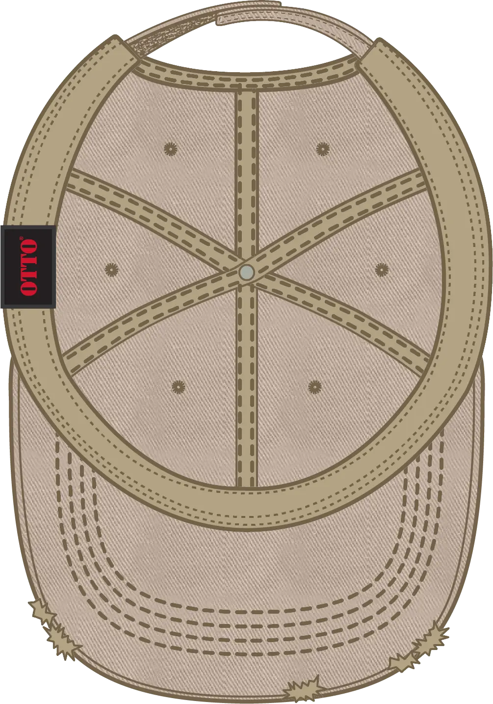 Otto 104-1018 6 Panel Low Profile Dad Cap - Khaki - 1/2’’ - 7 5/8’’