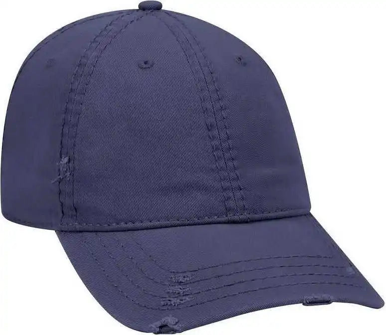 Otto 104-1018 Distressed Superior Garment Washed Cotton Twill Low Profile Pro Style Cap - Navy - one Size Fits Most