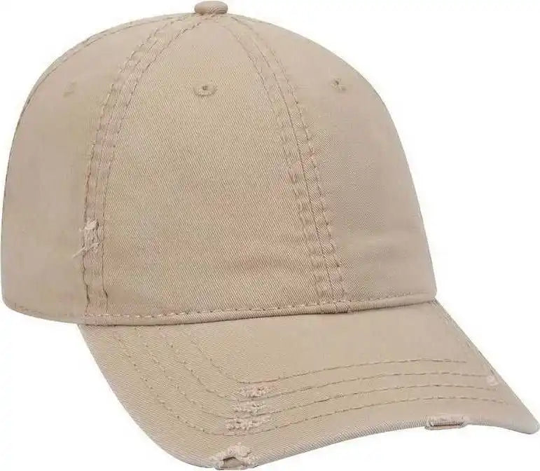 Otto 104 1018 Distressed Superior Garment Washed Cotton Twill Low Profile Pro Style Cap Khaki / one Size Fits Most