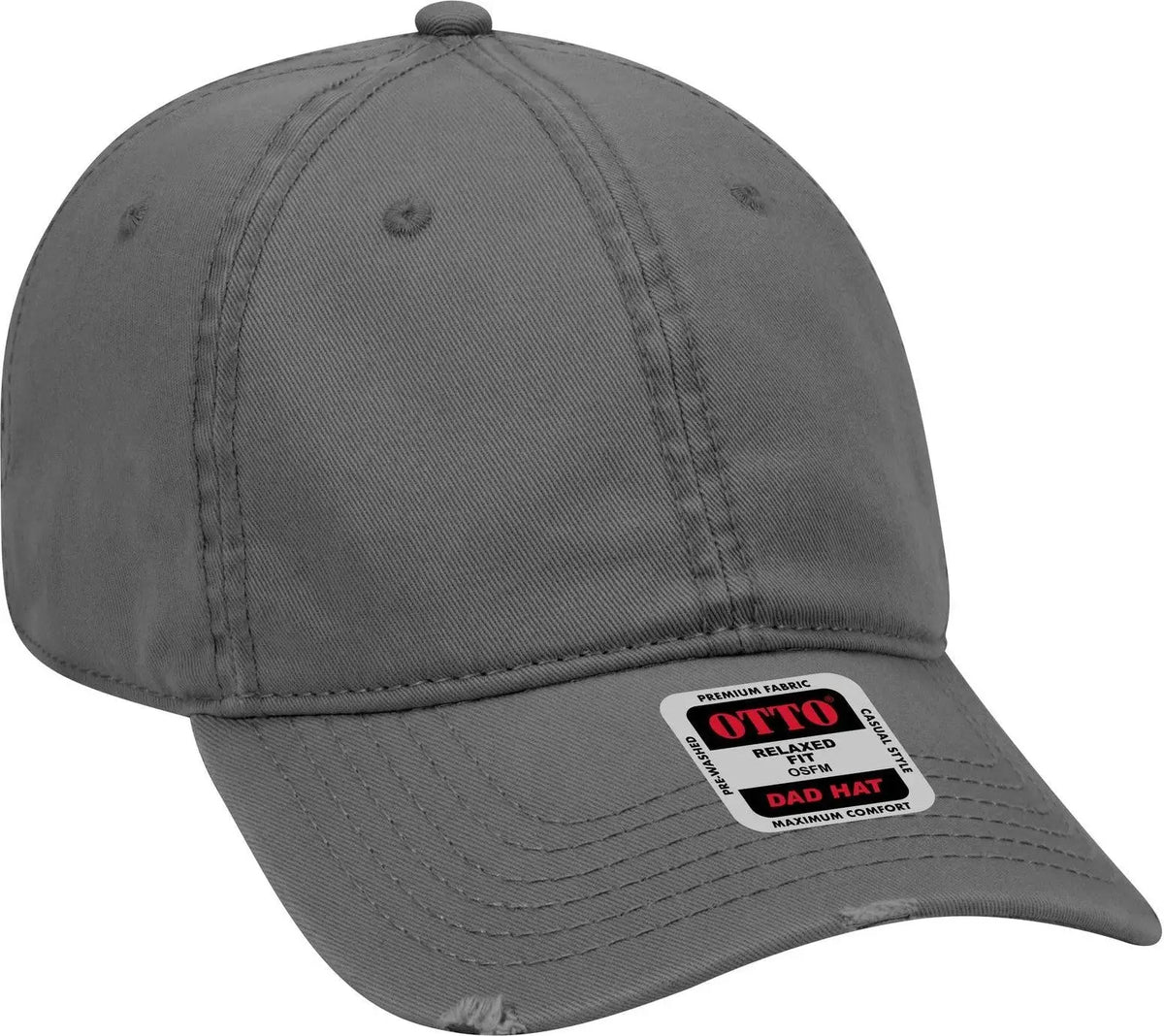 Otto 104-764 6 Panel Low Profile Dad Cap - Char. Gray - 1/2’’ - 7 5/8’’